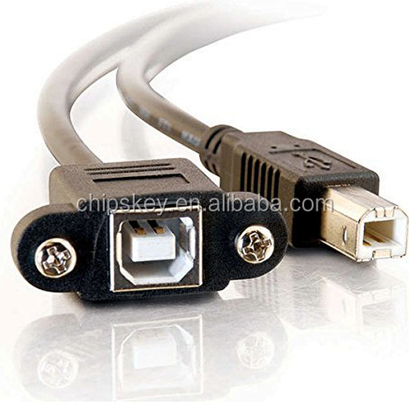 USB 2.0 B Female to B Male Panel-Mount Cable 30CM