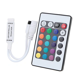 24 Key Mini IR Remote Controller For 3528 5050 RGB LED Strip Light DC 12V
