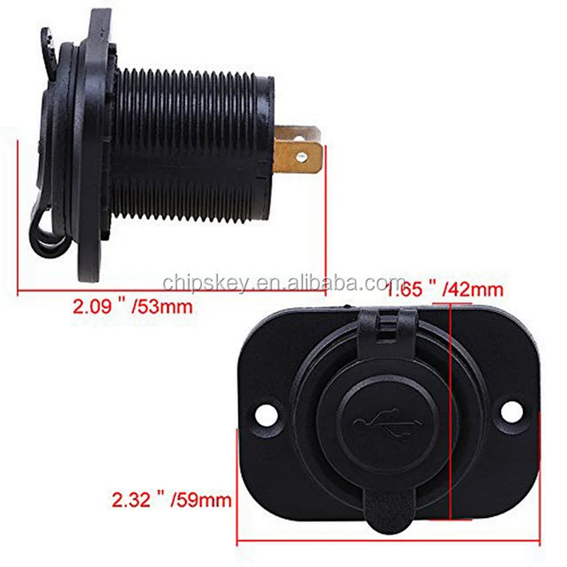 Dual USB Car Universal Charger Car Charger socket with LED lights