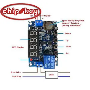Chipskey XH-M196 12V Clock Timer Controller 24H Timing Three Groups Time Memory Control Module