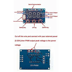 2 Channels PWM Signal Pulse Frequency Cuty Cycle Adjustable