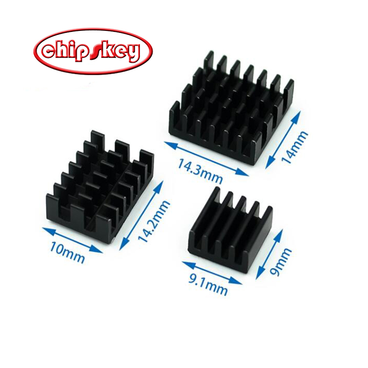 Black Aluminum Heatsink 3pcs/set for Raspberry PI 4B