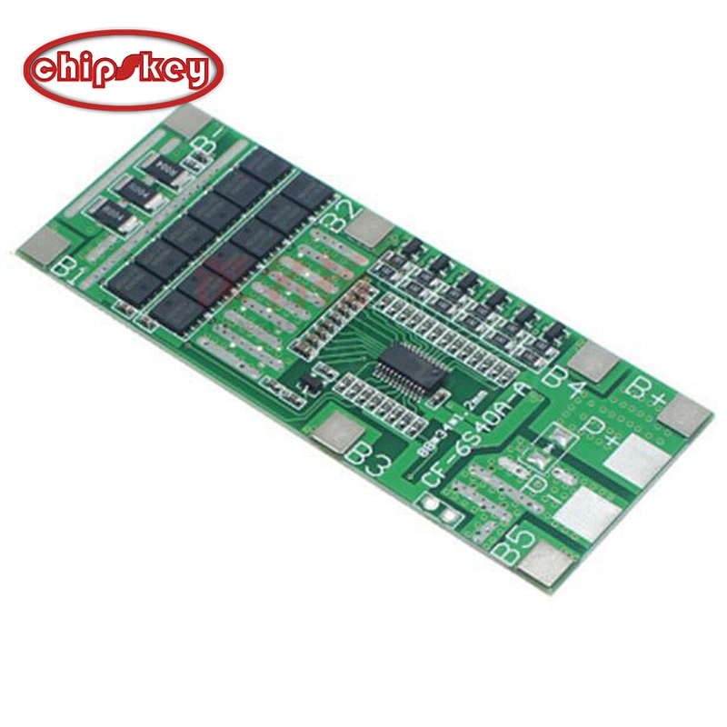 6S 40A 22V24V Lithium Battery Protection Board with balanced power tools Solar lighting Integrated BMS