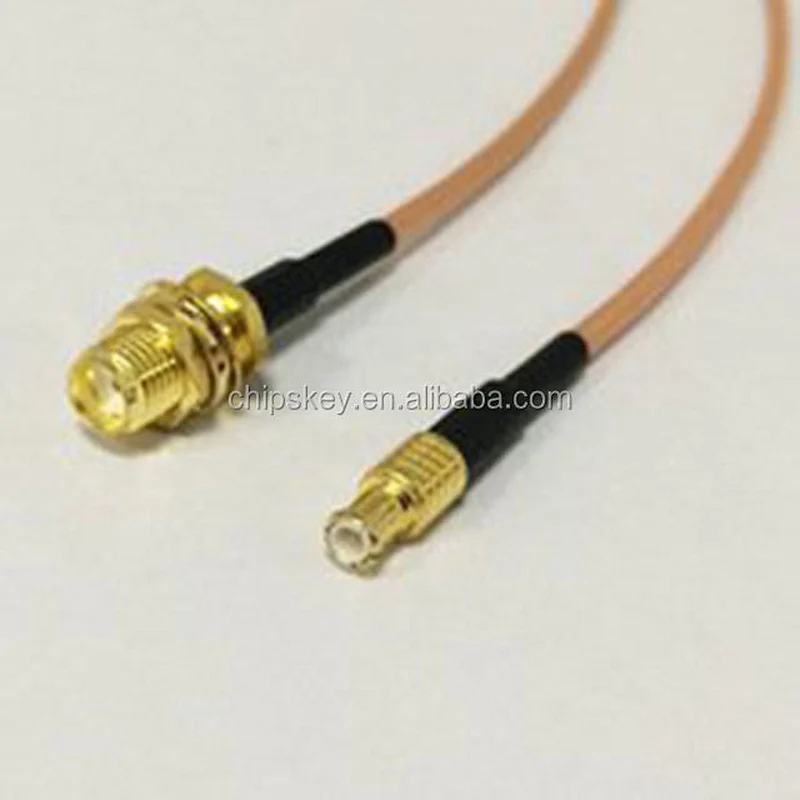 RF cable assembly SMA female bulkhead to MCX male RG316 15cm 6 inch