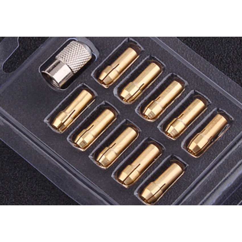 10pc 0.5-3.2mm mini electric motor drill chuck, keyless brass drill chuck tool adapter
