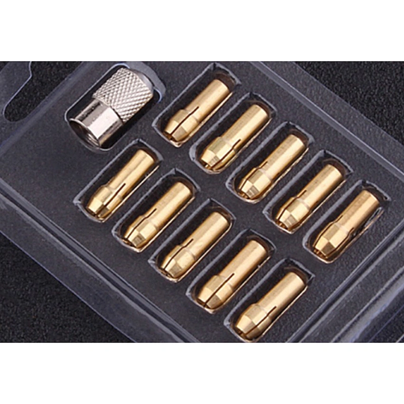 10pc 0.5-3.2mm mini electric motor drill chuck, keyless brass drill chuck tool adapter