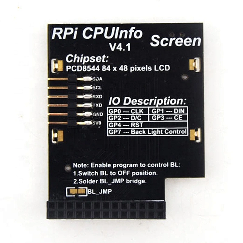 Raspberry Pi 3 Model B CPU Info LCD Screen 1.6 inch 84x48 with Backlight Switch Compatible Pi2/1/ Orange Pi