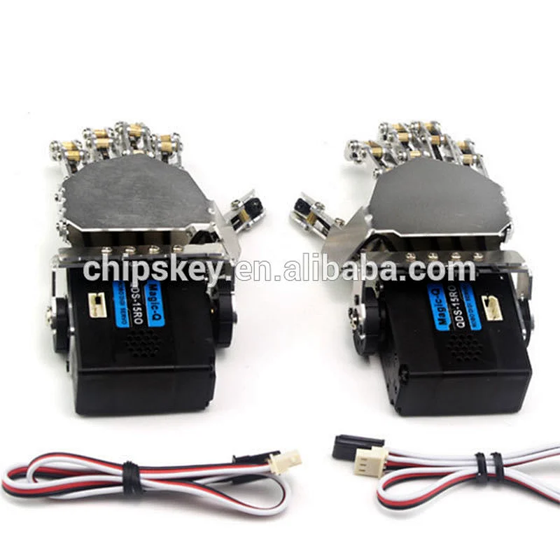 Mini bionic Left Robot hand-five fingers Metal manipulator  car accessories