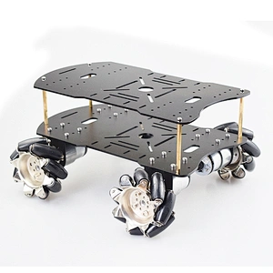 Double layer 4WD 80mm Mecanum Wheel RC Robot Car Chassis with DC 12V Encoder Motor Raspberry Pi DIY Project STEM Toy