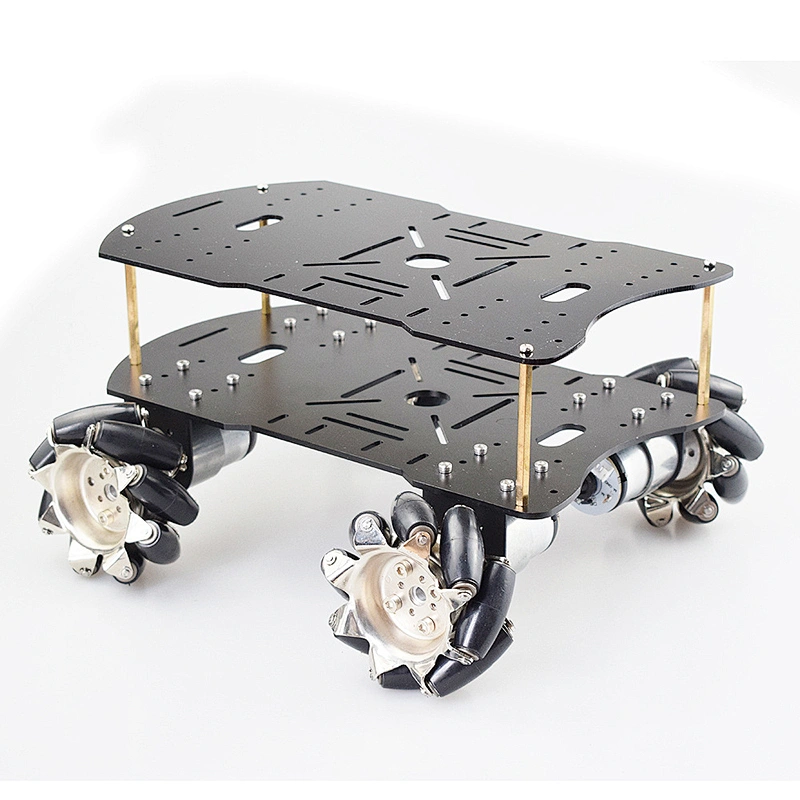 Double layer 4WD 80mm Mecanum Wheel RC Robot Car Chassis with DC 12V Encoder Motor Raspberry Pi DIY Project STEM Toy