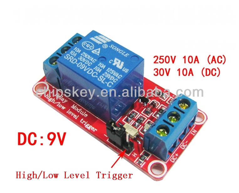1 Channel 9V relay with Optcoupter, High/Low Level can cutover For Arduinos