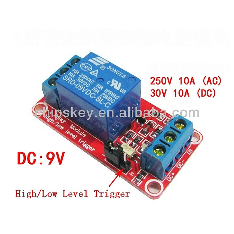 1 Channel 9V relay with Optcoupter, High/Low Level can cutover For Arduinos
