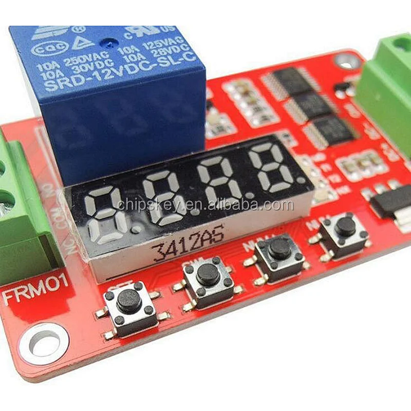 2 Channels 12V DC Multifunction Self-lock Relay PLC Cycle Timer Module Delay Time Switch