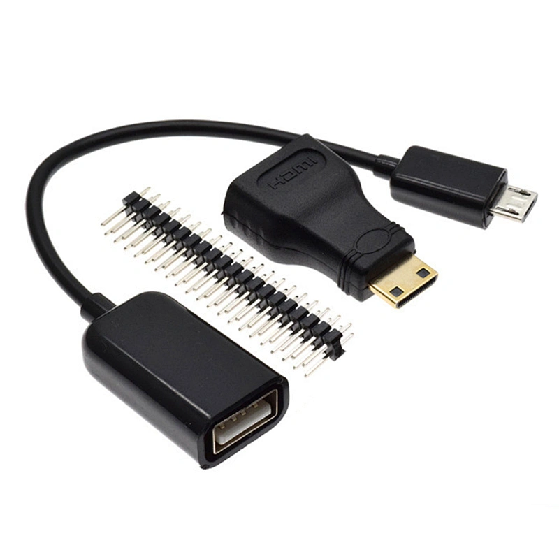 Raspberry pi zero 3 in 1 Micro USB Cable+ Pin Header+ Adapter
