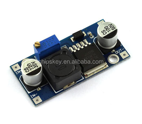 LM2596S; small DC-DC adjustable power supply; a step-down module; the positioning hole; indicating lamp