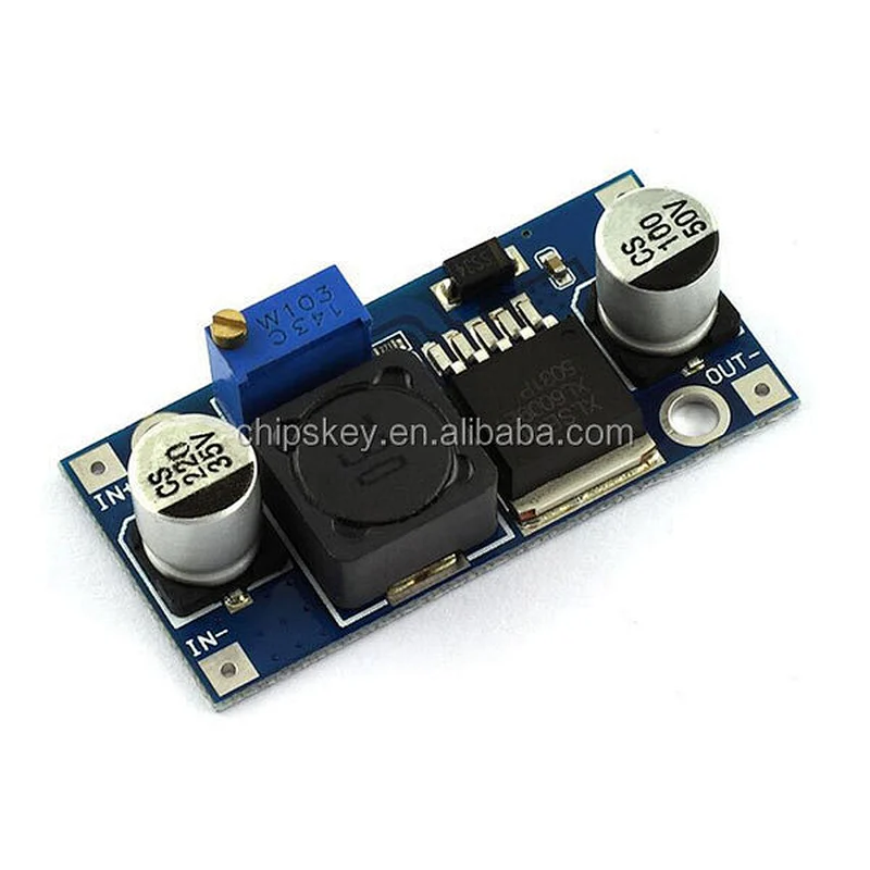 LM2596S; small DC-DC adjustable power supply; a step-down module; the positioning hole; indicating lamp