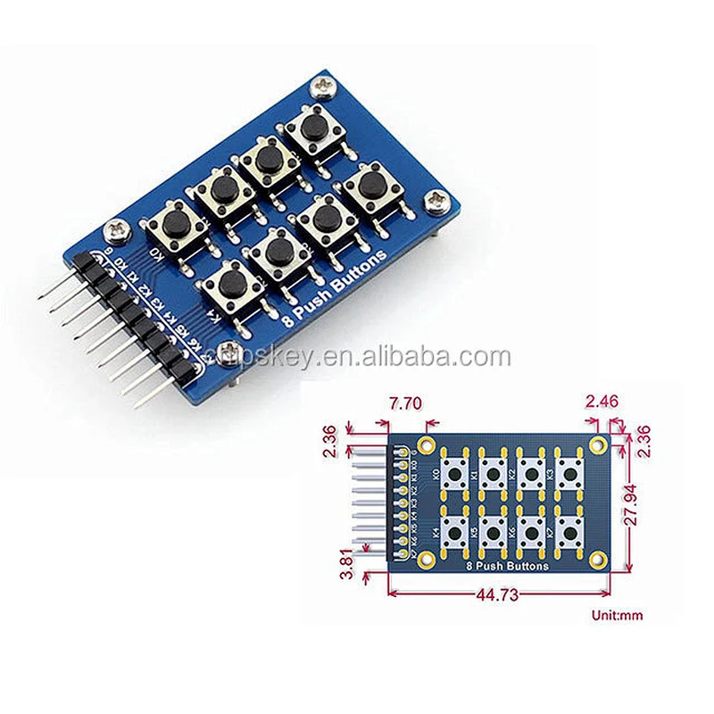 8 Push Buttons 2x4 8 Keypad Buttons Module Accessory board matrix Keypad