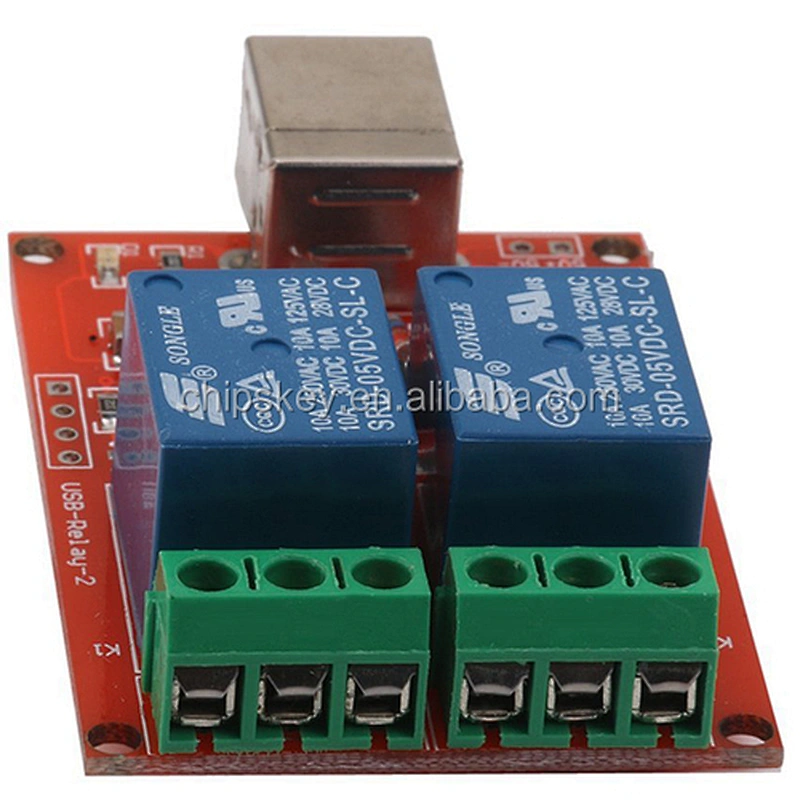 USB Control Switch 2-Channel 5V Relay Module