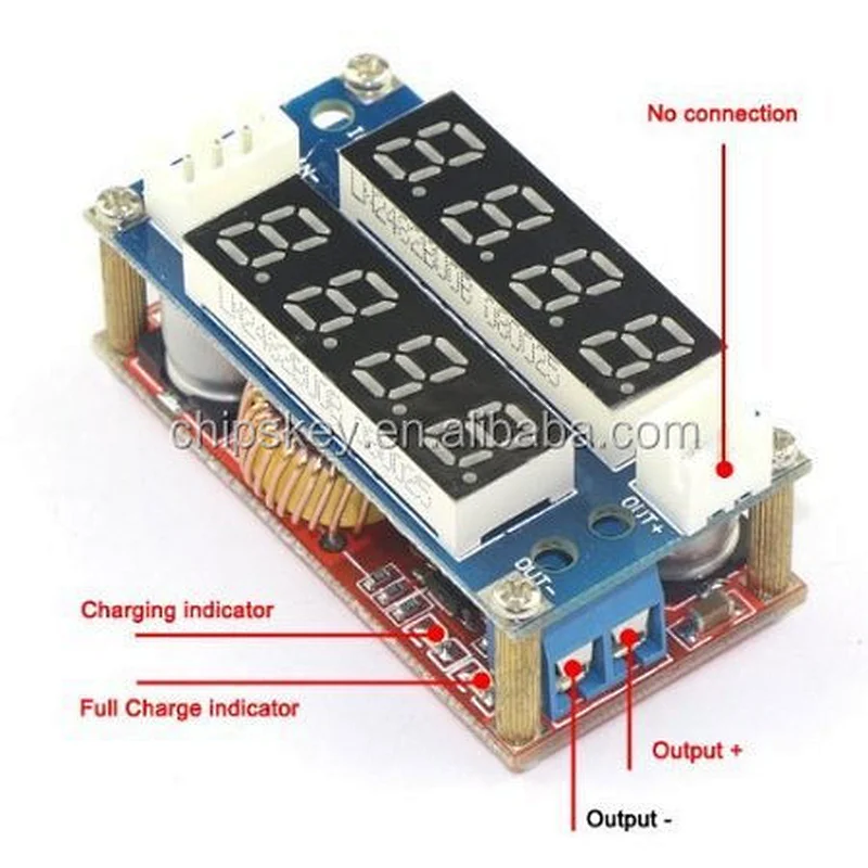 DC-DC Converter Buck Regulator 5V-30V to 0.8-29V Constant Current/Voltage Power Supply Module 5A, LED Ammeter Voltmeter Display