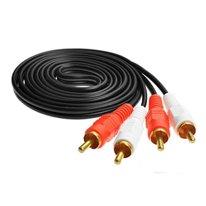 2RCA to 2RCA pairs of lotus head red and white audio cable set-top with power amplifier 2 to 2RCA signal line 20m