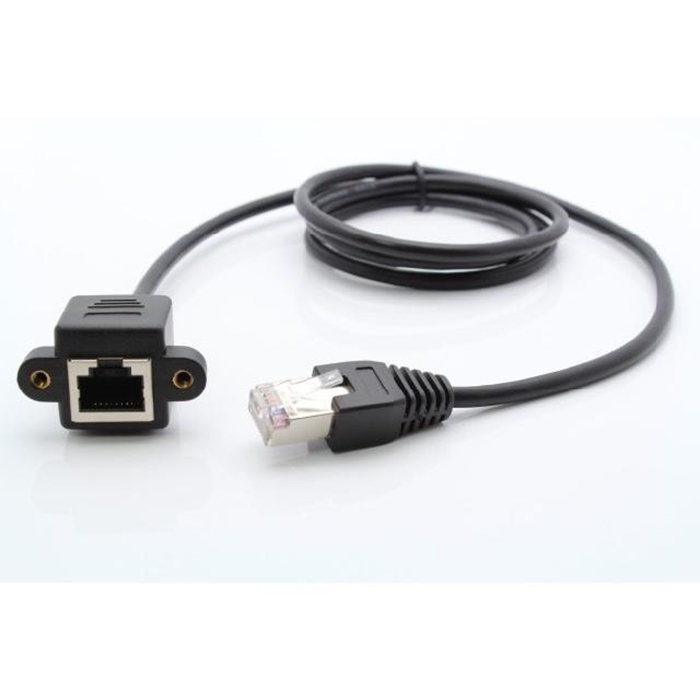Chipskey Network extension cable RJ45 male to female RJ45 network extension cable with screw holes can be fixed 1m