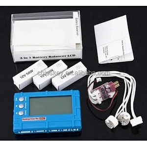 AOK 3-in-1 50W Li-Po / Li-Fe Battery Balancer + Voltage Tester + Discharger - Blue (2.6