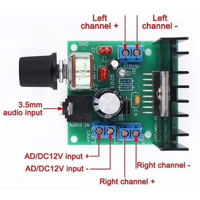 TDA7297 Version B 2*15W Audio Amplifier Board Dual-Channel AC/DC 12V