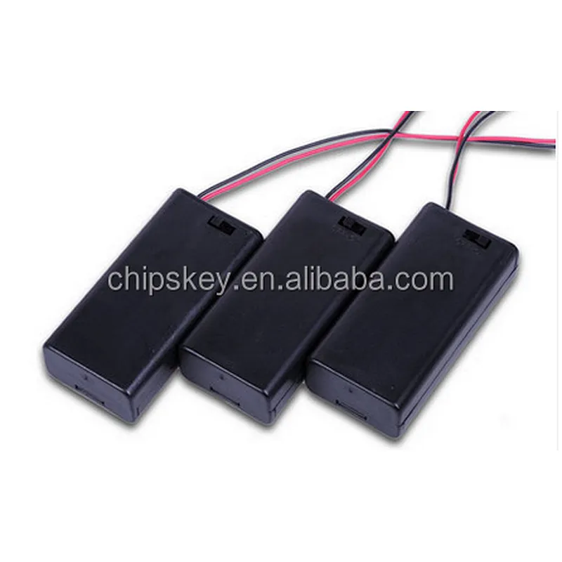 2XAA battery holder with case and switch