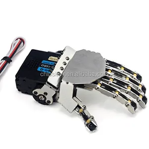 Mini bionic Left Robot hand-five fingers Metal manipulator  car accessories