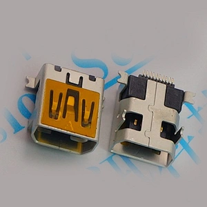 MINI USB 10P  2pins DIP ,Back side 2pins SMD