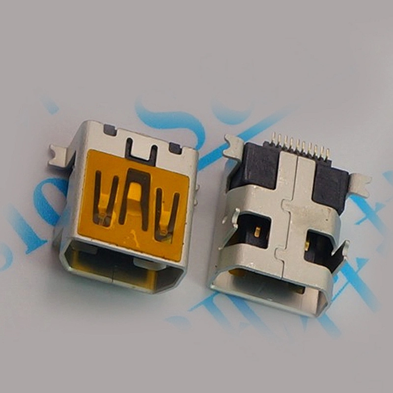 MINI USB 10P  2pins DIP ,Back side 2pins SMD