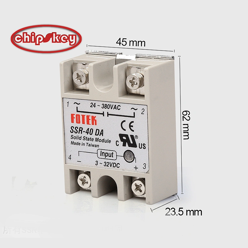 SSR-40DA SSR Solid State Relay Module Output AC 90-480V Input for DC 3-32V 40A