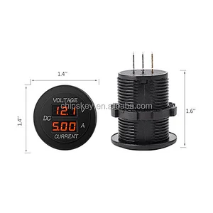 ROUND Automotive voltmeter + ammeter