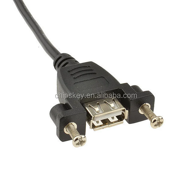 USB 2.0 A male to female socket panel mount with Screws cable cord 30cm