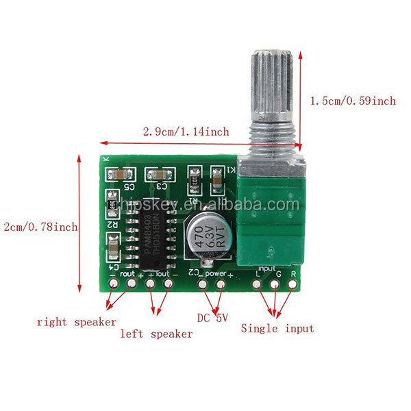 PAM8403 5V Digital Amplifier Board USB Power Supply