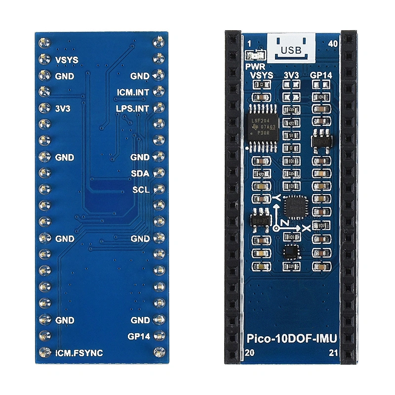 Pico-10DOF-IMU Raspberry pi Pico 10 axis sensor expansion board