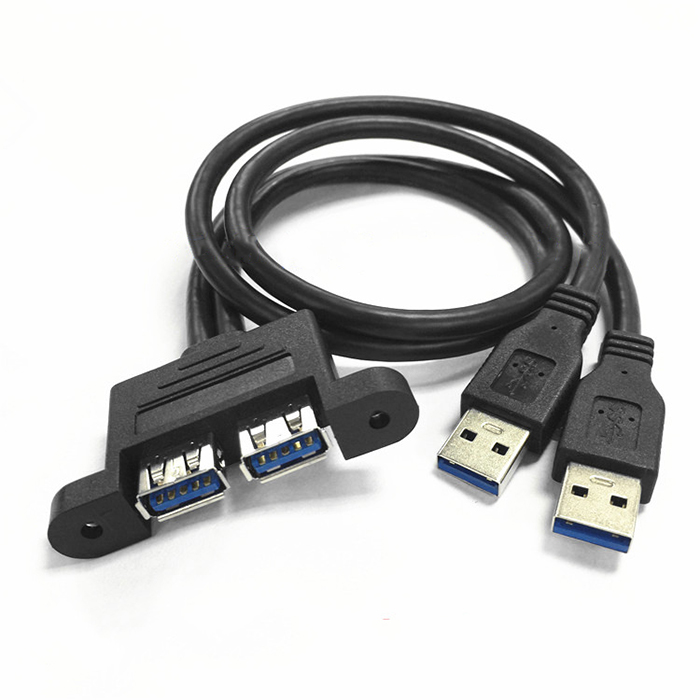 chipskey USB 3.0 lockable panel cable Male to female Extension cord 0.5m
