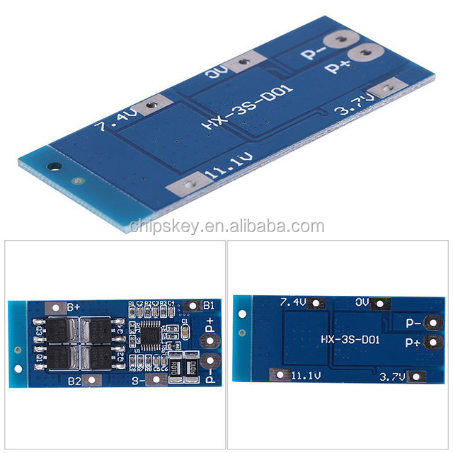 HX-3S-D01 3 Series 11.1V Lithium Battery Board 10A , 20A overcurrent limiting AOD403 + 8254AA