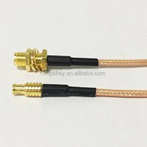 RF cable assembly SMA female bulkhead to MCX male RG316 15cm 6 inch