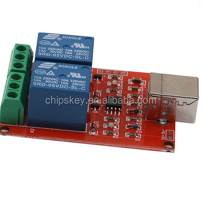 USB Control Switch 2-Channel 5V Relay Module