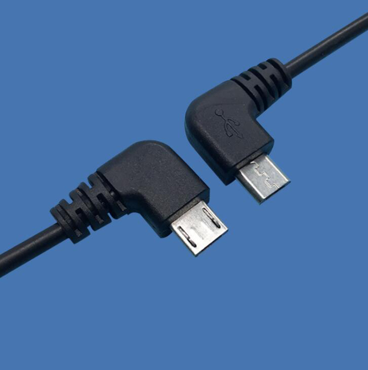 30CM Micro USB 90 degree 4 core Cable