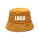 white corduroy bucket hat