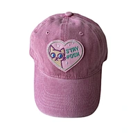 High quality custom washed cotton love embroidery logo female casual old baseball cap cartoon soft top student dad hat