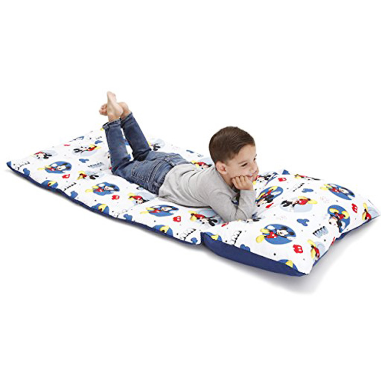 WATOWER Light soft cute cartoon baby milestone blanket rolled nap mat folding beach play mat with pillow for kids