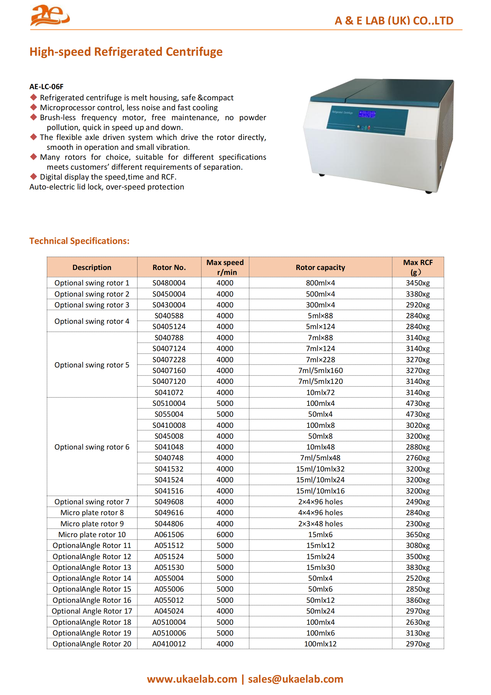 High-speed Refrigerated Centrifuge-AELAB