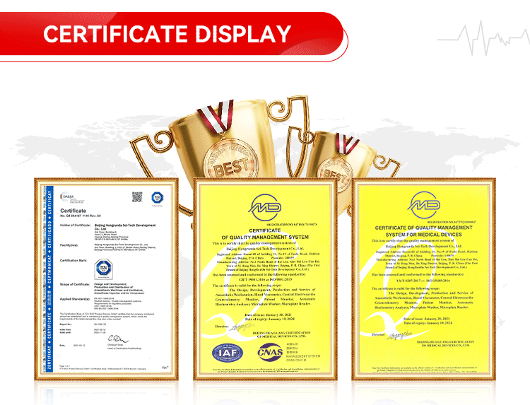 Portable Anesthesia Machine certificate display
