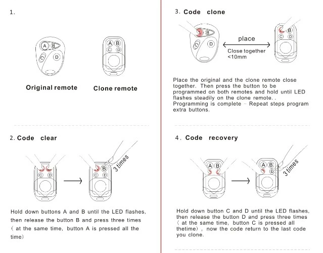 868 mhz remote clone