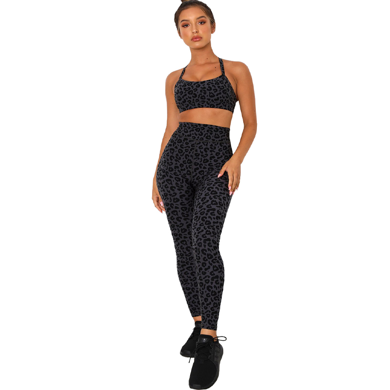 New Arrive Women Fitness Set High Waist Leggings With Bra Sport Yoga Sets