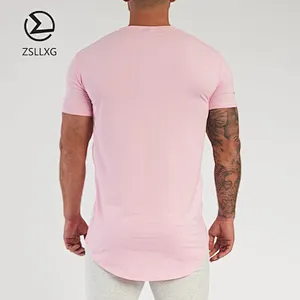 Custom Curved Hem Blank Bodybuilding Short Sleeve Men T-shirt