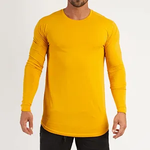 Custom Mens Muscle Fit Workout Gym Long Sleeve T-shirts